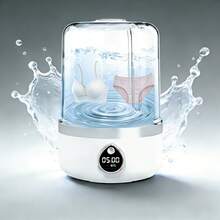 便携式迷你洗衣烘干机二合一，USB充电，带甩干功能，3种模式，适用于清洗内衣、袜子和其他衣物，是居家、旅行、露营和宿舍使用的理想之选。