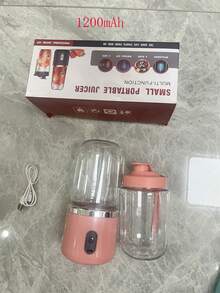 1pc Portable 2-In-1 Blender & Juicer, Dual Cup Design, Stainless Steel Blades, USB Rechargeable, Easy To Clean, Suitable For Making Smoothies, Ice Cubes, Kitchen Essential, Perfect Gift For Valentine's Day, Mother's Day, Fruit Blending | Modern Stylish Design | ABS Plastic Material, Practical New Year And Christmas Gift For Women