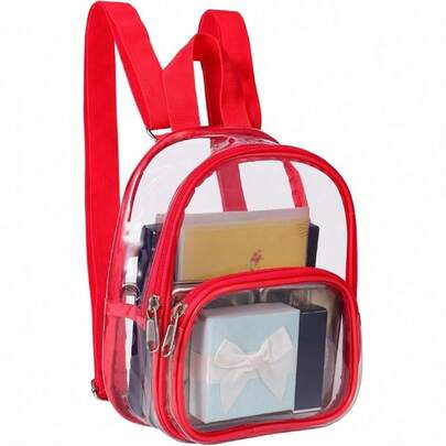 Clear Mini Backpack Stadium Approved For Little Boys & Girls, Transparent Backpack For Concert, Festival, Sport Events