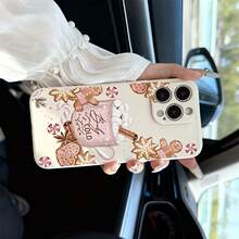 Beige Phone Case With Christmas Warm Style, Realistic Artwork Featuring Gingerbread For Man, Hot Cocoa, And "Baby It's COLD Outside" Text Design, Exquisite Detail, For IPhone 6/7/8/X/XS/XR/XS Max/11/12/13/14/15/16/17 Pro Max. Full Protection, Stylish,Suitable For IPhone17 Air - 白色 - 查看 8
