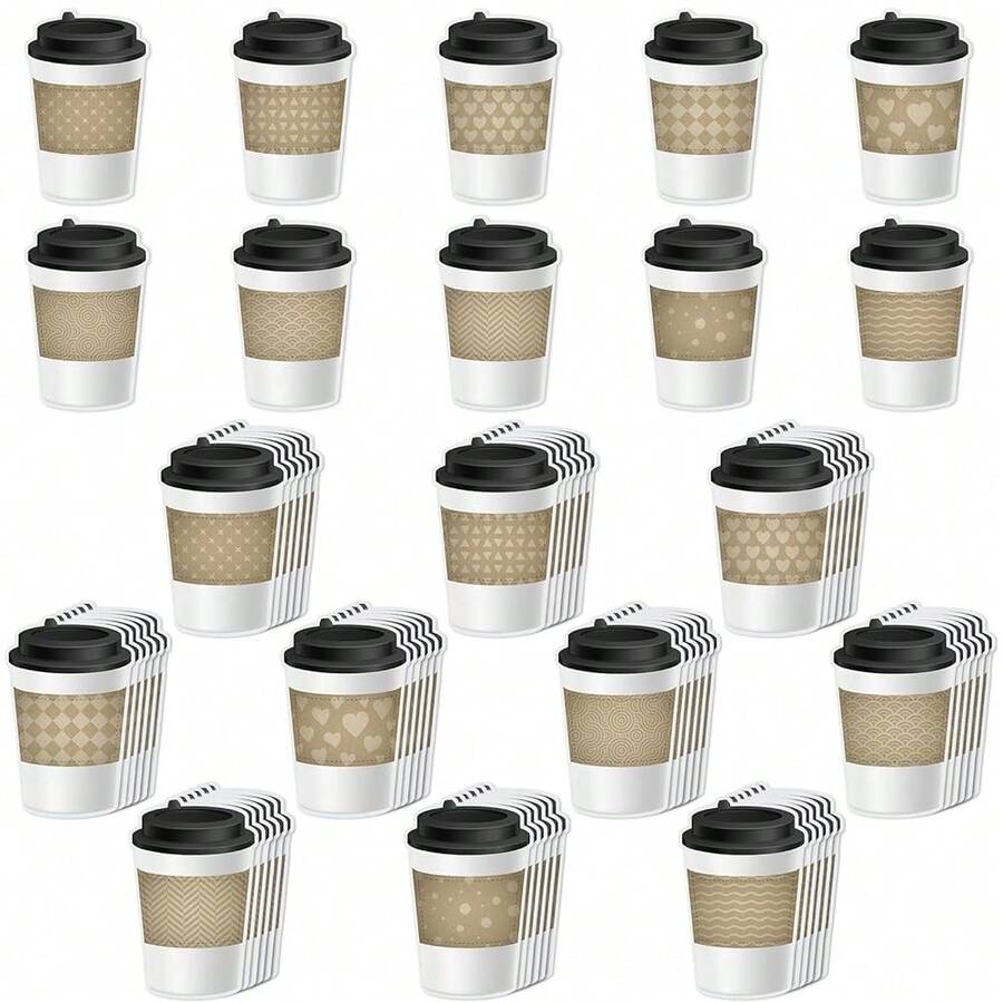 Chuangdi 60 Pcs Coffee Cup Classroom Decor Coffee Cup Bulletin Board Cutouts 6 X 4.5 Inch Classroom Decor For Teacher Student Back To Schoolsss DIY Name Tag Label Craft - CoffeeCup - View 1