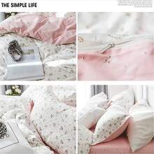 Cotton Floral Duvet Cover Queen Pink White Floral Bedding Sets Vintage Style Garden Floral Comforter Cover Boho Flower Botanical Duvet Cover Girls Women Aesthetic Queen Duvet Cover With Zipper Ties Variant 4 - A# 粉紅色花朵 - 查看 3