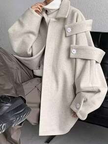 Men's Premium Design Autumn/Winter Wool Blazer Jacket German Naples Style Coat Shirt - Màu be - Xem 1