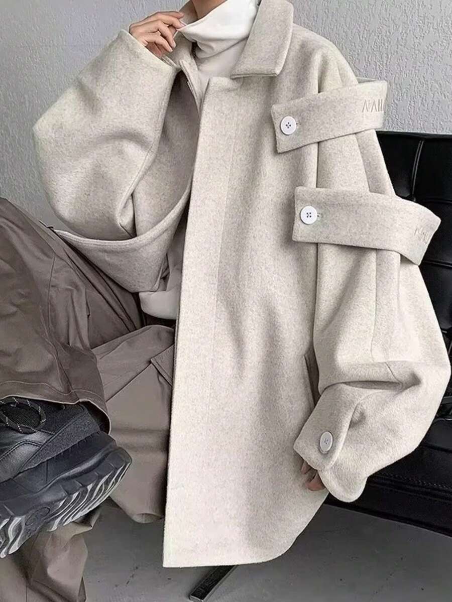 Men's Premium Design Autumn/Winter Wool Blazer Jacket German Naples Style Coat Shirt - Màu be - Xem 1