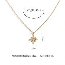 1 Piece Minimalist Luxury 304 Stainless Steel Necklace Star-Inspired Collarbone Chain For Women Elevated Everyday Sophistication - Gold - View 6