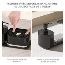 CYPNBebeay Dispensador De Jabon Cocina 4 In 1 Dispensador De Jabón para Trastes con Soporte para Paños y Jabonera Abs Resistente Juego De Jaboneras Organizador para Cocina Baño y Fregadero NergoFashion - 219611588 - Ver 5