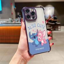 This Disney Lilo & Stitch Phone Case, Featuring Cartoon Characters Like Stitch And Angel, Boasts A Cute And Playful Design, A Simple And Stylish Appearance, And A Smooth And Comfortable Feel. It Offers Camera Protection, A Transparent And Fashionable Back Panel, And Reinforced Corners For Effective Drop Protection, Making It An Ideal Choice For Young People. This Phone Case Is Compatible With IPhone 17/16/15/14/13/...12/11/XR/XS/X Series And SamsungGalaxy S22, S23, S24, And S25 Series Phones. It's The Perfect Gift For Friends And Family. - 銀色 - 查看 9
