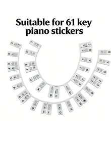 1pc Reusable Silicone Piano Note Guide, Easy Install & Remove Piano Keyboard Note Stickers, Fit For 61/88 Key Pianos, No Glue Needed, Sound Insulating, Kalimba Thumb, Tuning Fork