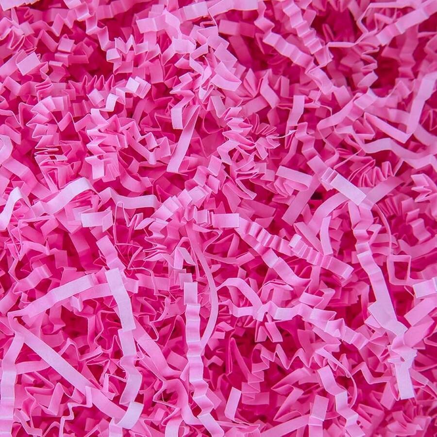 Crinkle Cut Paper Shred PacFKing Grass Cushion Paper Streamer For Christmas Wedding Birthday Bridesmaid Engagement Craft Gift Boxes Bags Basket Filler Decoration 4.5oz Pink - 粉色 - 查看 1