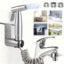 1 Set Sink Sprayer Handheld Faucet Sprayer, 304 Stainless Steel Spray Gun With Retractable Spring Hose, Suitable For Women's Cleaning And Baby Diaper Cleaning
