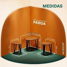 Mesa de Noche para Lámpara y Decoraciones. Set de 3 Mesas de Centro para Sala o Recamara Estilo Industrial. Mesa Auxiliar Anidada Parga de Madera MDF. Nesting Table - por defecto - Ver 3