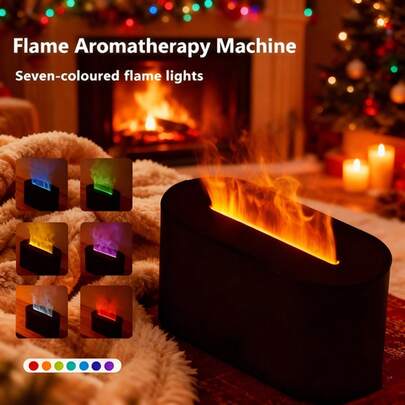 HEEYCEM 130ml Kamin-förmiger bunter Flammen Aroma Diffuser, Ätherischöl Diffuser, Ultraschall Kaltnebelbefeuchter mit Timer und Automatischer Abschaltfunktion, für Zuhause und Schlafzimmer