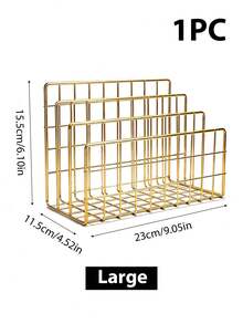 1/2pcs Industrial Style 3-Tier Metal Bookshelf - Modern Desktop Storage Rack, Sturdy And Durable, Suitable For Home, Office, Library Organization, Space-Saving, Can Be Used As Bookshelf And Magazine Rack - Multicolor - View 22