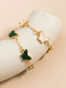 2pcs/Set Fashionable Classic Butterfly Shaped Bracelet Set - Multicolor - View 10