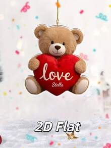 【定制款】情人节泰迪熊爱心钥匙扣吊坠，汽车装饰，家居装饰 - 情人节、周年纪念礼物 - 无需电源，浪漫设计，外观可爱，派对装饰，耐用钥匙圈，情侣礼物，亚克力材质，适合送给女友/妻子/丈夫/妈妈 - 可爱的泰迪熊挂件 - 彩色 - 查看 6