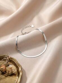 1pc Elegant Knotted Snake Bone 925 Sterling Silver Chain Bracelet, Jewelry Gift For Sisters And Friends - Style 4 - View 8