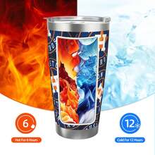 304 Stainless Steel Double Silver Edge Vacuum Insulated Drum 340g - Reusable Travel Cup With Stainless Steel Straw - This Is A Stainless Steel Water Cup About The Houston Baseball Astros  Theme - Leak Proof, Sweat Proof, Can Maintain Hot And Cold Temperatures For Hours, Frees Of Bisphenol A, Suitable For Car Cup Holders, Very Suitable For Match Days, Sports Events, Commuting, Office Rest And Outdoor Activities, Durable Double Wall Structure Fashionable Fan Gift - Silver - View 5
