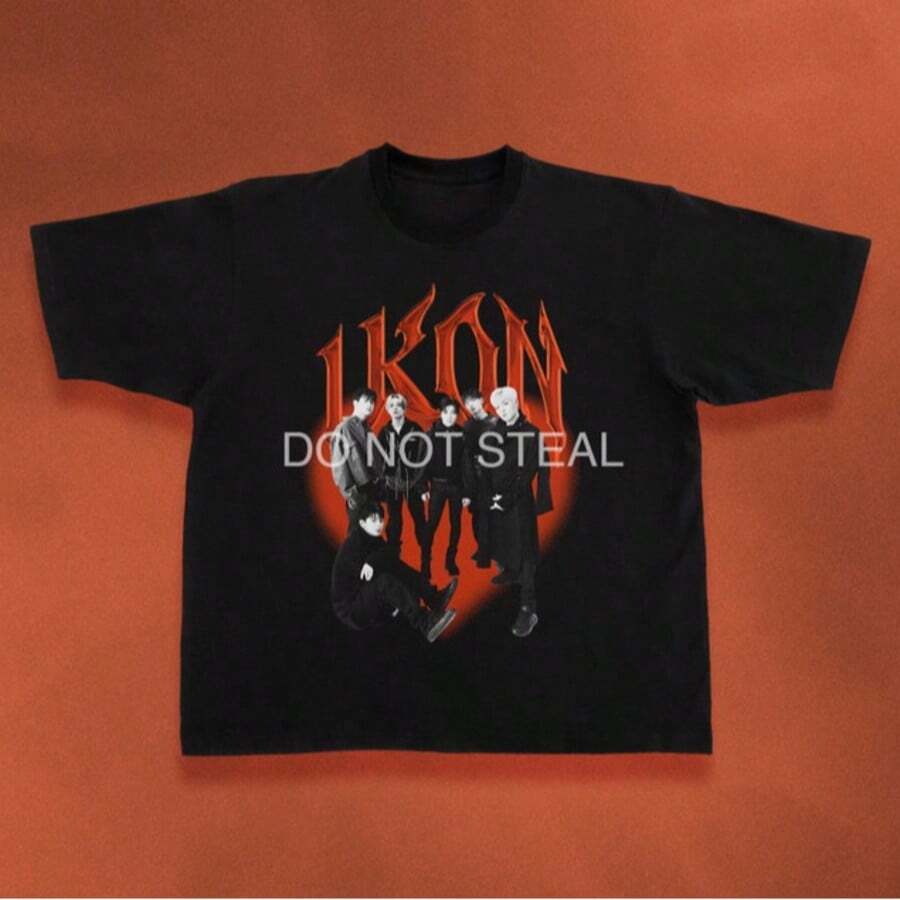 IKON Take Off '23 Tour Shirt Kpop Merch Album Light Stick Photocard Holder Pin Banner Lanyard Sweats - màu đen - Xem 1