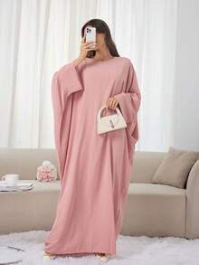 1 pièce Robe Khimar à manches chauve-souris grande taille douce, Hijab de prière de qualité supérieure pour femmes musulmanes, Vêtements islamiques, Khimar polyvalent classique pour toute robe Abaya - Multicolore - Voir 11