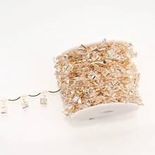 1 Meter Colorful Zirconia Handmade Square-Shaped Zirconia Chain Accessory Jewelry Making Chains For Women Jewelry Making Clothing Shoes And Bags Making Chains Accessory