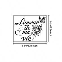 1pc Waterproof & Scratch-Resistant Temporary Tattoo, PVC Faux Tattoo, Rose Floral Pattern, Suitable For Valentine's Day, Singles Party - Black - View 5