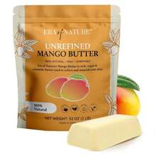 Era Of Nature Organic Unrefined Raw Mango Body Butter Block 32oz - Moisturizing Mango Seed Raw Butter Bar For Skin &Amp; Hair, DIY Lip Balm Base, Cream, Soap &Amp; Lotion Making Supplies, Personal Skincare - ColorC - 查看 1