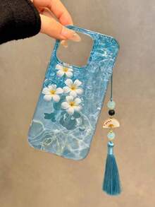 Floral Wavy Painting High-End Fashion With Chinese Style Pendant, Suitable Compatible With Iphone 17/17 Pro/17 Pro Max, 16/16 Pro Max, 15/15 Pro Max, Apple P13, P14, P11, P12, XS, XR, 7/8, P, 7G, ES2, A14, A15, S23U, A50, A12, A32, A52, A72, A51, A21S, A13, A14, S22 Ultra, S23, A33, A53, S20 FE Phone Case And Protective Cover