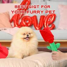 Rose Flower Dog Puzzle Toy, Plush Valentine's Day Dog Toy With Squeaky Sniff Mat, Stuffed Rose Flower Dog Toy, Valentine's Gift, Suitable For Puppies, Small, Medium, Large Dogs - Multicolor - View 6