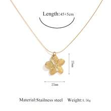 1 chiếc dây chuyền mặt dây hình hoa không đều đơn giản bằng thép không gỉ 304 dành cho nữ, thích hợp đeo hàng ngày, độc đáo và tinh tế. - Vàng - Xem 9