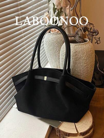 1 pezzo Borsa a spalla in pelle PU tinta unita, borsa vintage di grande capacità da donna con doppi manici e chiusura a scatto, adatta per viaggi, shopping, appuntamenti, regalo per donne, adatta per ragazze adolescenti, studenti universitari e lavoratori d'ufficio, ottima per ufficio, scuola, lavoro, business, pendolarismo, attività all'aperto, viaggi, picnic