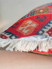 1 件波西米亚风红色几何徽章图案抱枕套，适用于客厅沙发、卧室、阳台、窗户、花园、户外、汽车、家居装饰、餐桌装饰、节日、派对等场合。 - 彩色 - 查看 8