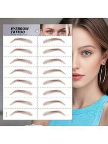 6D Eyebrow Stickers, Waterproof Eyebrow Tattoo, Slouchy Makeup Eyebrow Tattoo - Multicolor - View 10