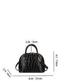 Sac à main vintage en coquillage, sac à épaule parfait et charmant pour femmes - Noir - Voir 5