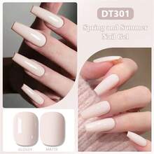 MEET ACROSS 1瓶7毫升裸粉色凝胶指甲油套装，春夏美甲，马卡龙糖果色半永久可卸UV/LED指甲油，DIY美甲，家用和沙龙均可使用 - 裸色 - 查看 4