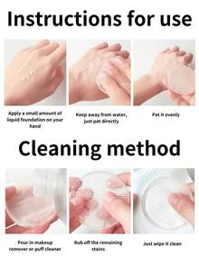 1/2pcs Non-Absorbing Makeup Sponge Puff, Suitable For Crystal Cushion Foundation, Transparent And Easy To Apply Makeup - Clear - View 6