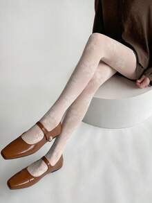 1双时尚复古女士连裤袜春夏薄款玫瑰提花丝袜性感成熟蕾丝丝袜日常纯情女士基础连裤袜 - 彩色 - 查看 1