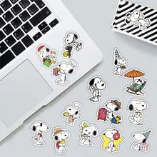 100张史努比卡通行李箱贴纸、水瓶贴纸、婴儿防水可爱贴纸，是送给粉丝、家人和朋友的完美小礼物，也是情人节、新年和复活节的理想礼物。 - 彩色 - 查看 7