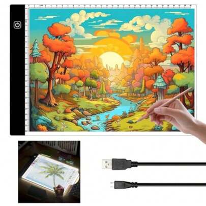 CYPNMesa de Luz Dibujo A4 Caja LED Tableto Luz Trazado Portatil Tablero de Copia Rastreo Brillo Ajustable USB 3 Nivel Ultradelgada para Artista Pintura Diamante Dibujo Arquitectura CaligrafiaFashion