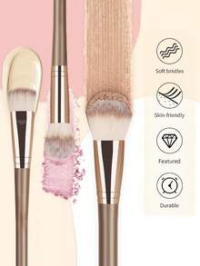 20 piezas Set de brochasde cepillo de maquillaje de duo-fibra,Navidad, Regalo de Navidad, Invierno, Día de Acción de Gracias, Decoración Navideña, Maquillaje, Fiesta, Playa, Años 2000, Ofertas, ,Regalo - Café integral - Ver 5