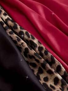 3pcs Slit Contrast Lace Pajama Set, Lace Up V Neck Backless Sexy Dress, Women's Elegant Nightdress & Loungewear, Lace Nightgown, Sexy Pajamas, Home Loungewear, Bedtime Wear, Backless Sleepwear, V Neck Pajamas, Sexy Sleepwear, Contrast Lace Detail, Hand Wash Care, Feminine Stitching - 彩色 - 查看 2