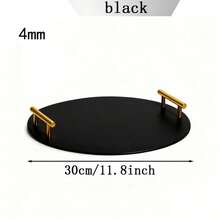 1个亚克力白色浴室托盘，带金色把手，化妆品展示托盘，适用于浴室、厨房、梳妆台 - 彩色 - 查看 7