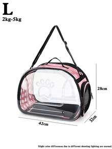 Paw Print Space Transparent Cat Backpack, Breathable Portable Pet Carrier, Foldable Shoulder Cat Bag - Multicolor - View 21