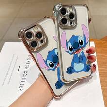 This Disney Lilo & Stitch Phone Case, Featuring Cartoon Characters Like Stitch And Angel, Boasts A Cute And Playful Design, A Simple And Stylish Appearance, And A Smooth And Comfortable Feel. It Offers Camera Protection, A Transparent And Fashionable Back Panel, And Reinforced Corners For Effective Drop Protection, Making It An Ideal Choice For Young People. This Phone Case Is Compatible With IPhone 17/16/15/14/13/...12/11/XR/XS/X Series And SamsungGalaxy S22, S23, S24, And S25 Series Phones. It's The Perfect Gift For Friends And Family. - Blue - View 5