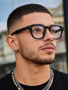 1 Pair Fashionable Decorative Glasses, Suitable For Reading, Eye Protection And Daily Wear, Unisex - Black - View 3