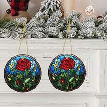 Rose Ceramic Christmas Hanging Ornament For Xmas Tree Wedding Holiday Party Home Decor - 紅玫瑰 - 查看 8