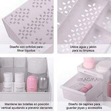 MAGMALIFE Organizador de Maquillaje, Perfecto para Organizar Cosméticos, Caja Organizadora de Maquillaje, Color Blanco - Blanco - Ver 6