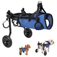 Silla de ruedas ligera para perros Carro ajustable para mascotas con ruedas para patas traserassilla de ruedas perro Ayudar a las mascotas con miembros posteriores paralizados XS - Azul - Ver 7