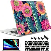 For MacBook Air 13.6 Inch Case A3240 M4 A3113 M3 A2681 M2 With Retina Dispaly, 2025 2024 2023 2022 Release, Plastic Hard Shell Case With Screen Protector & Keyboard Cover, Chalk Pink Bow - Hoa hướng dương, xương rồng - Xem 1