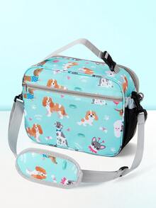 1pc Colorful Cartoon Print High Cost-Effective Large Capacity Insulated Lunch Bag, Portable Handheld Shoulder Crossbody Thermal Bag With Shoulder Strap, Ice Pack, Lunch Box And Bento Bag, Suitable For Work And Outdoor Activities - Multicolor - View 20