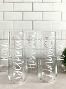 1pc/5pcs/10pcs/20pcs Personalized Name Stickers | Vinyl Decals, Black & White Options | Creative Cursive Art Name Labels, Ideal For Bridesmaid Gifts, Birthday Party Decorations | Customizable For Car Body, Hood, Window, Shop Window,Wallpaper Stickers Wall - Multicolor - View 4